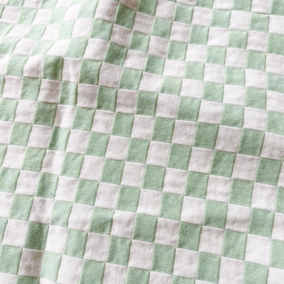 Sage and Cream Checkered Mini Skirt - PLEASE COMMENT BEFORE BUYING - Picture 4 of 4